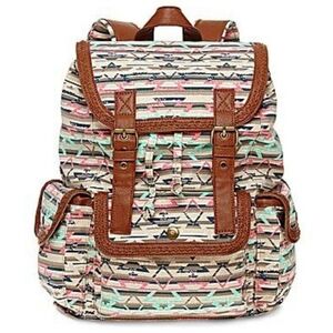 Olsenboye Tribal-Print Cotton ornamented School office College Backpack